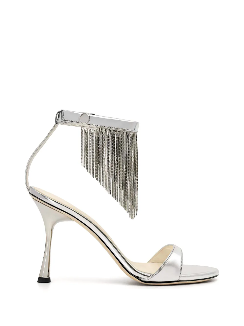 Studio Amelia Figaro Chain-fringe Sandals In Silver