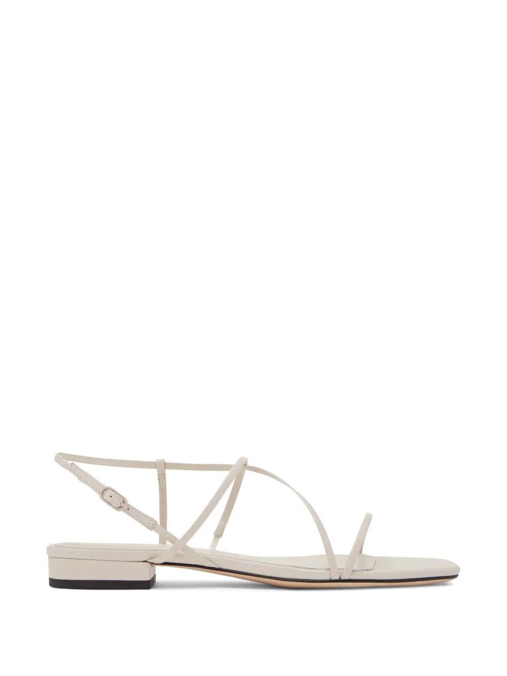 Studio Amelia 10mm Cross Front Leather Flats In Neutral