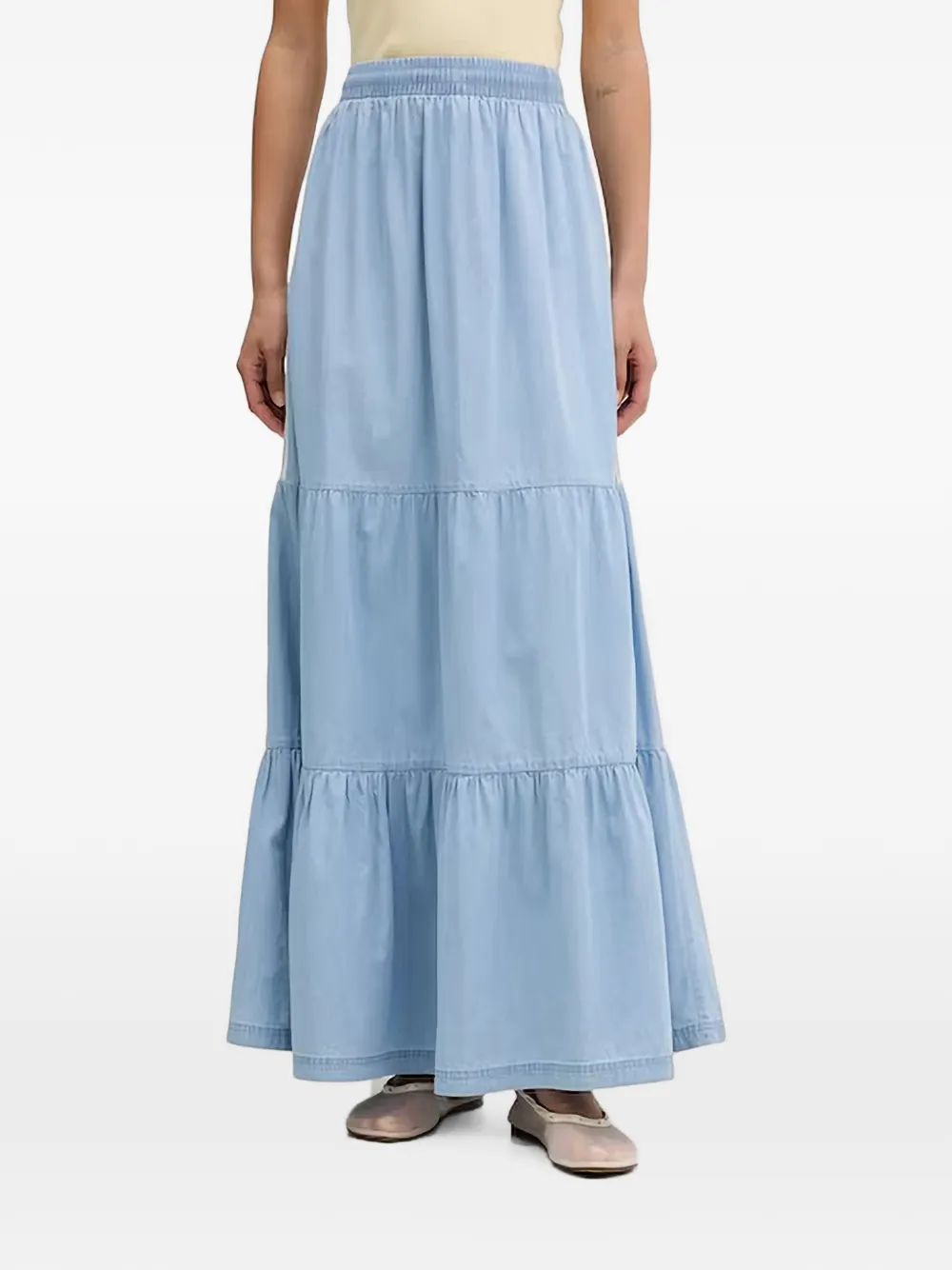 adidas Summer Glow tiered side-stripe maxi skirt - Blu
