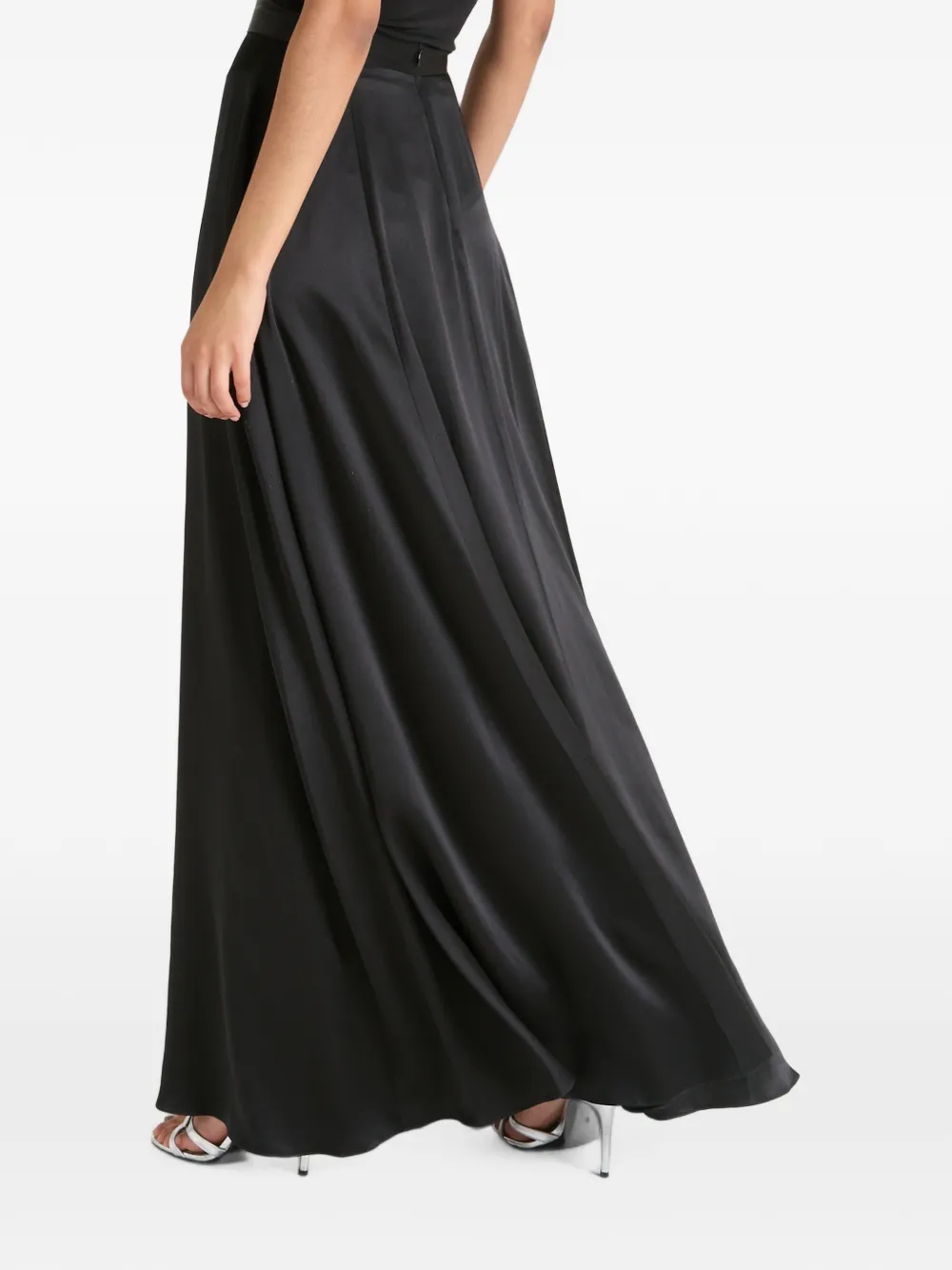 Temperley London Amerie satijnen maxi-rok met plooien Zwart