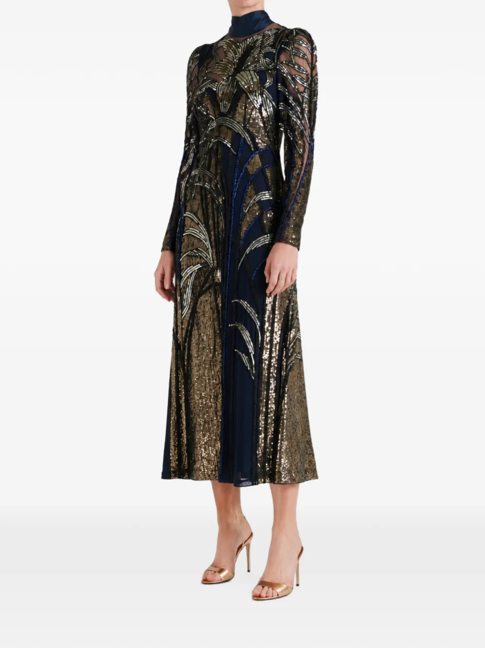 Temperley London Marianna maxi-jurk verfraaid met pailletten Goud
