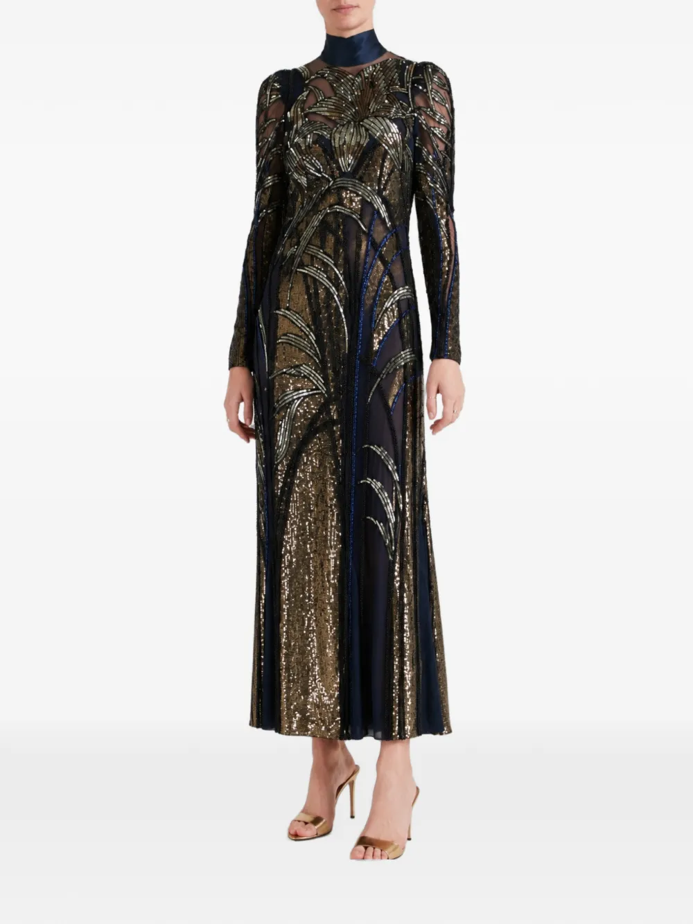 Temperley London Marianna maxi-jurk verfraaid met pailletten Goud