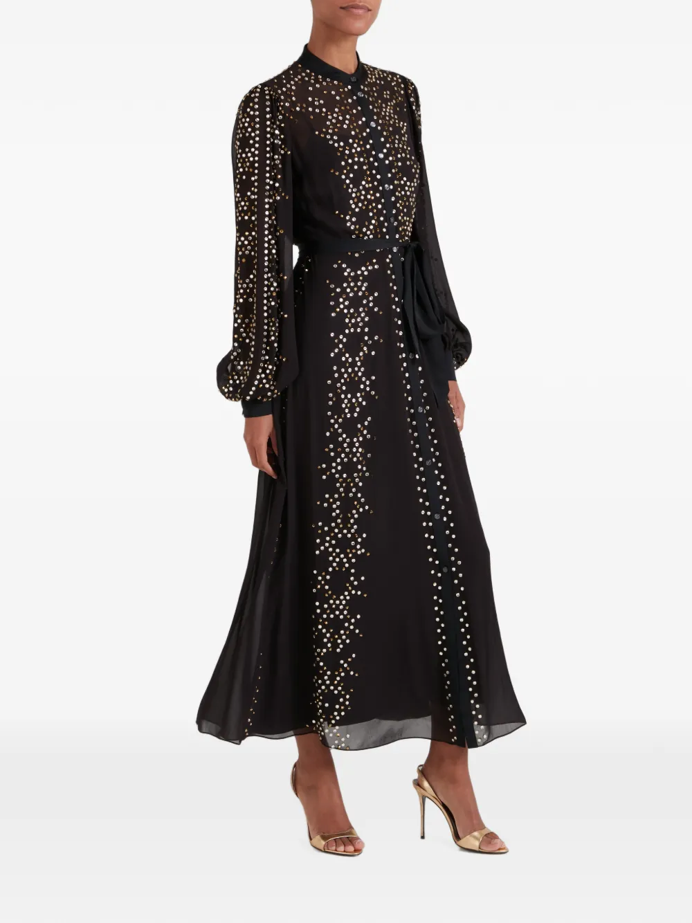 Temperley London Oberon maxi-dress verfraaid met kristallen Zwart