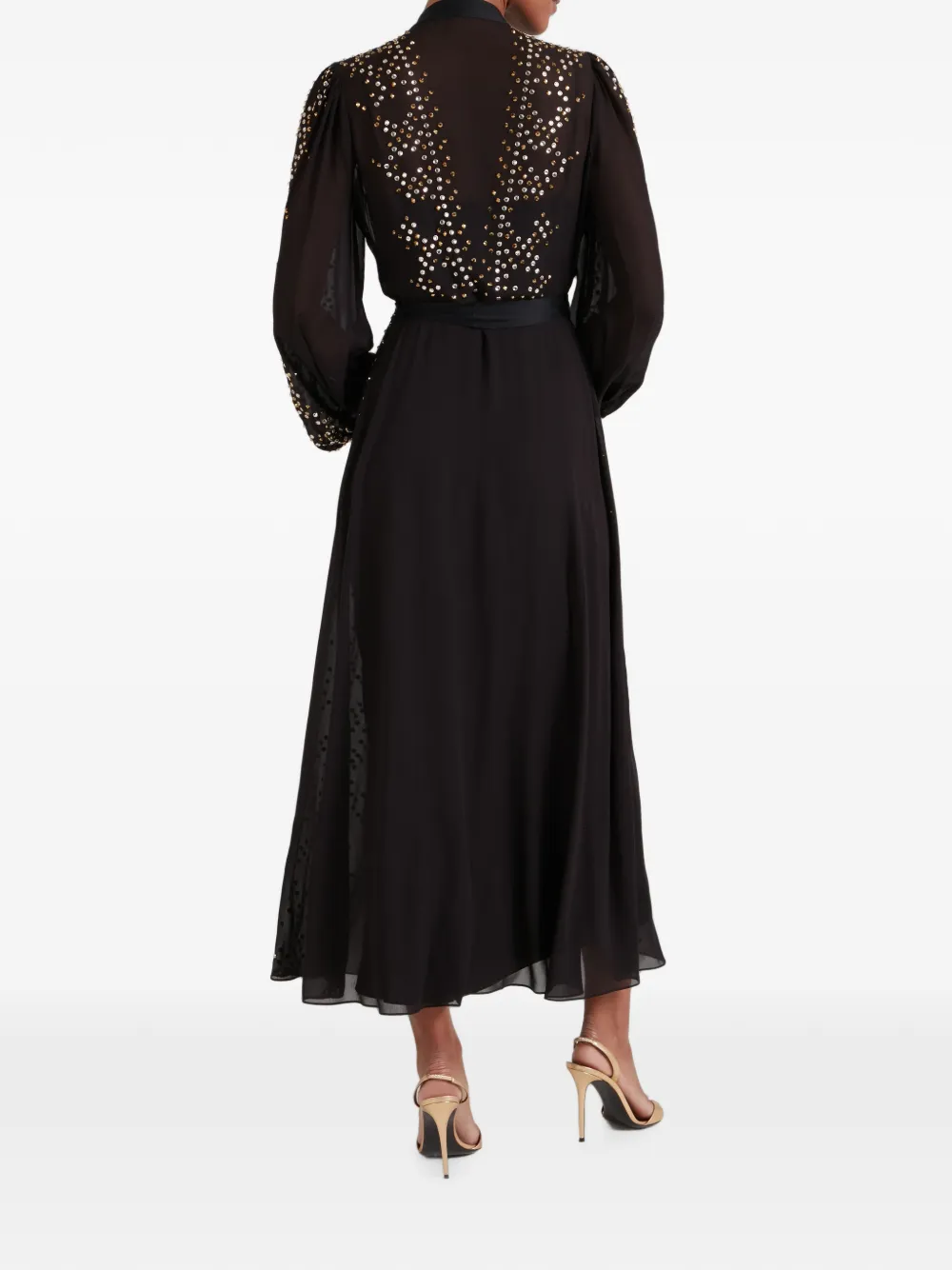 Temperley London Oberon maxi-dress verfraaid met kristallen Zwart