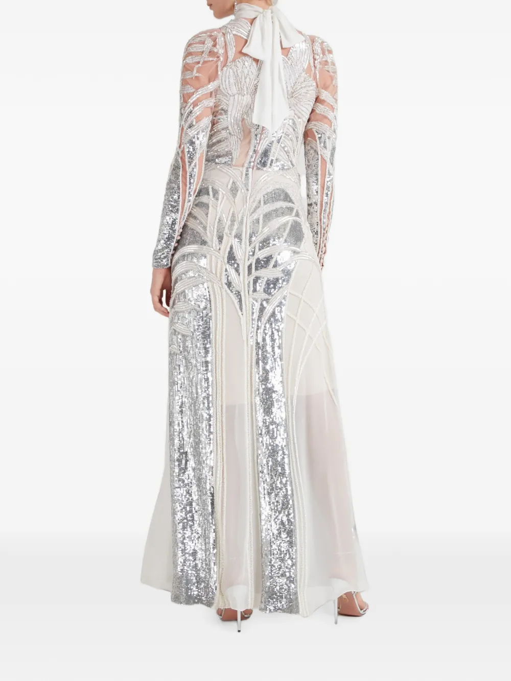 Temperley London Mariana avondjurk verfraaid met pailletten Zilver