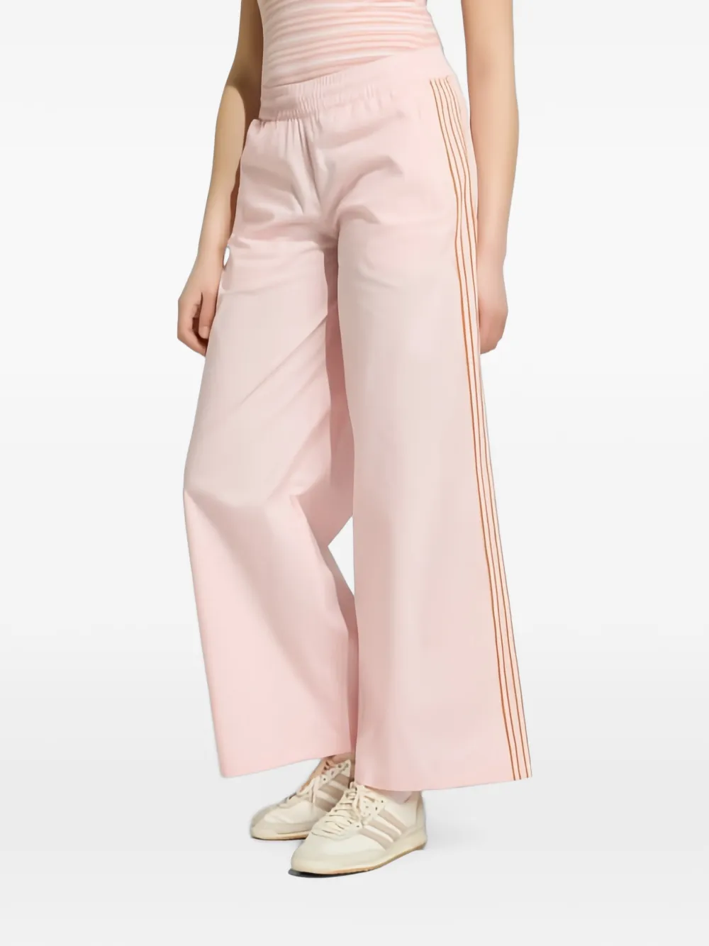 adidas Summer Glow broek met wijde pijpen en zijstreep Roze