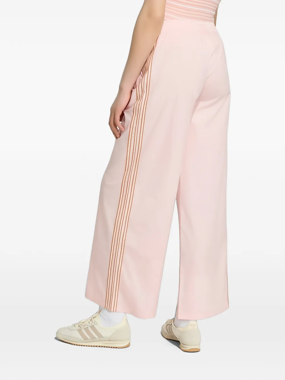 adidas Summer Glow broek met wijde pijpen en zijstreep Roze