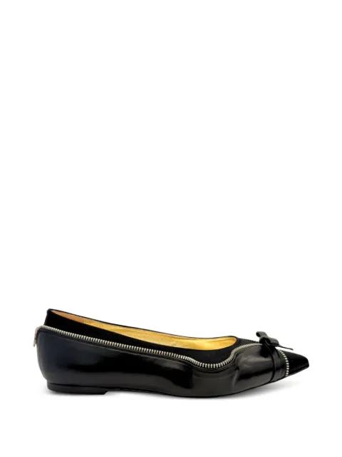 August Barron Unzipped bow-detail ballet flats
