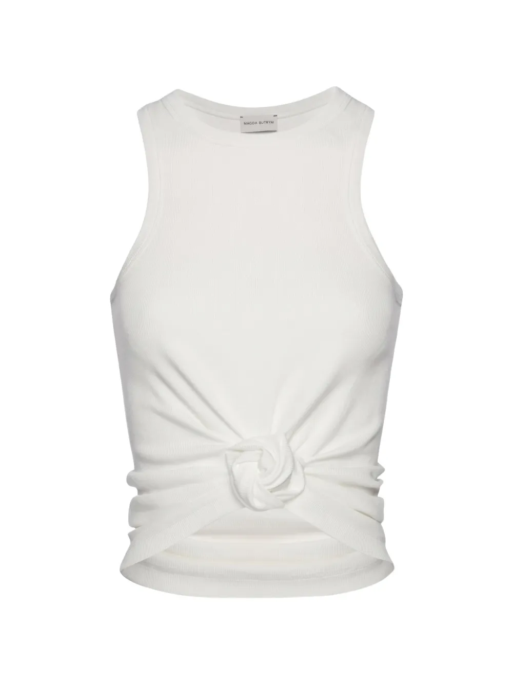 Magda Butrym knot-detail fine-ribbed tank top Beige