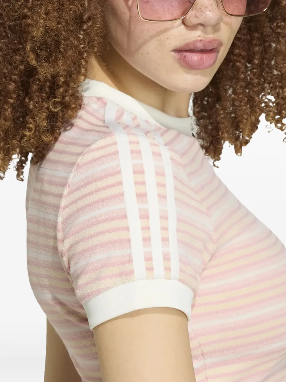 adidas Gestreept T-shirt Roze