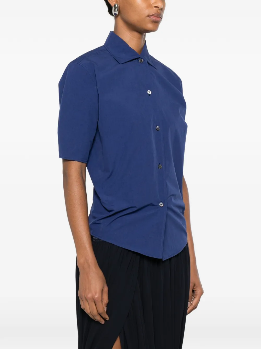 Jil Sander blouse met korte mouwen Blauw