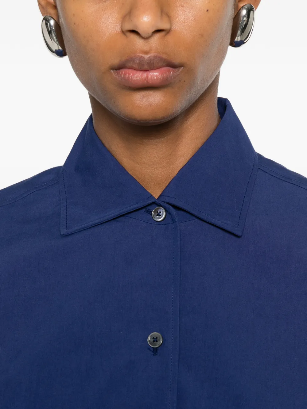 Jil Sander blouse met korte mouwen Blauw