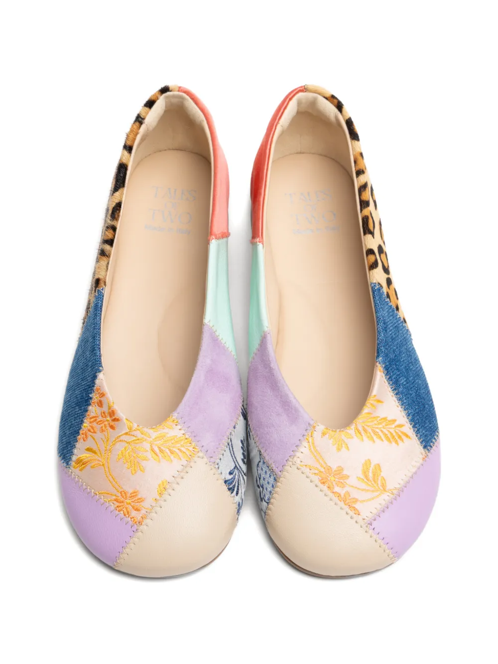 Tales of Two Gabriella ballerina's met patchwork Bruin