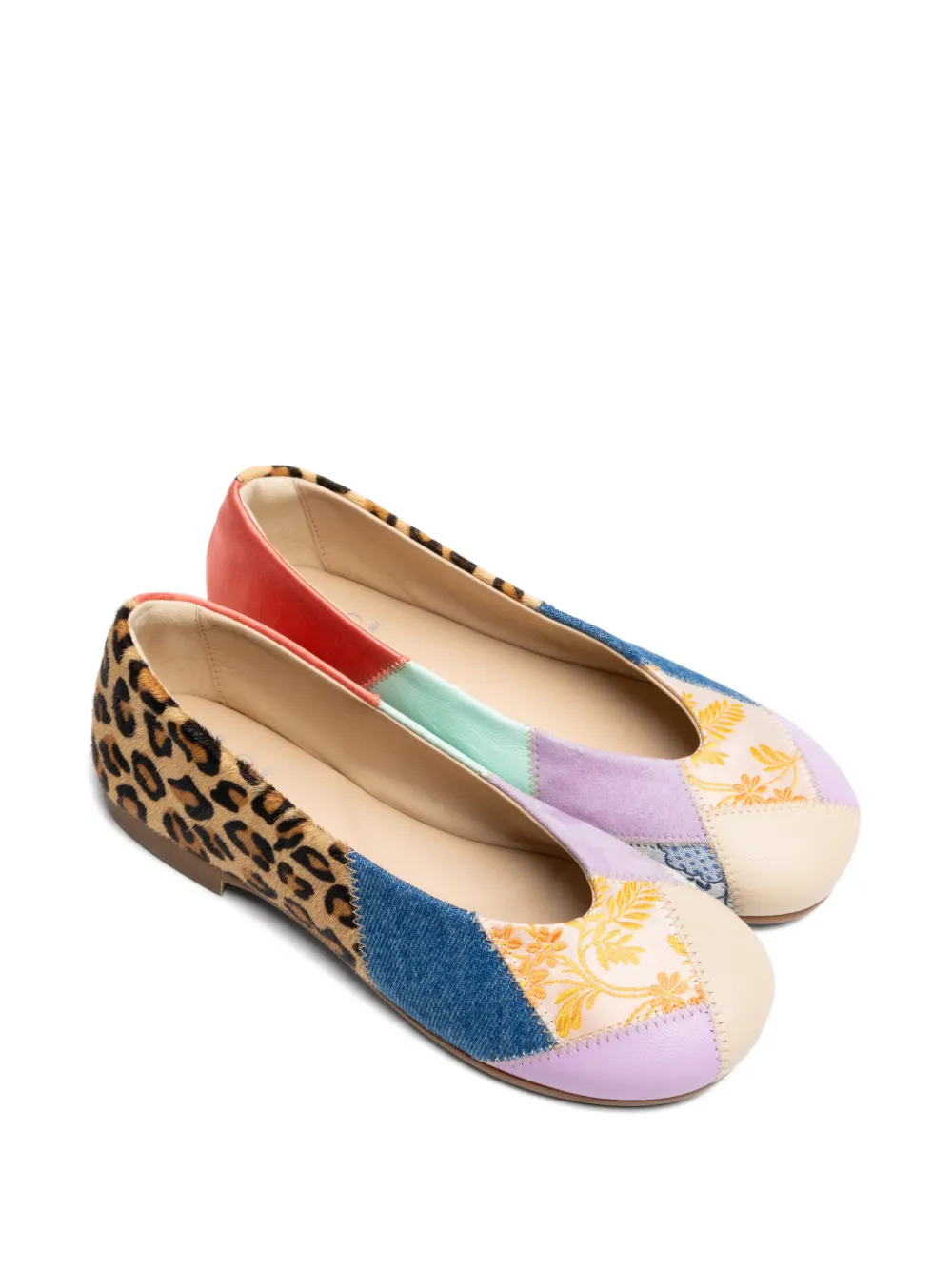 Tales of Two Gabriella ballerina's met patchwork Bruin