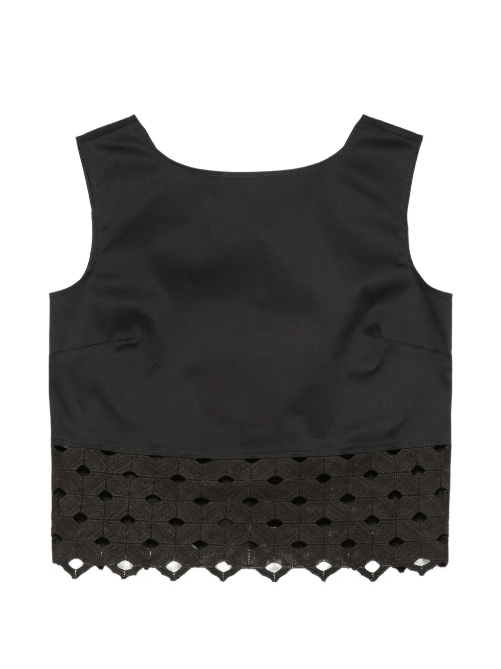 Max Mara broderie-anglaise scalloped-hem top - Schwarz