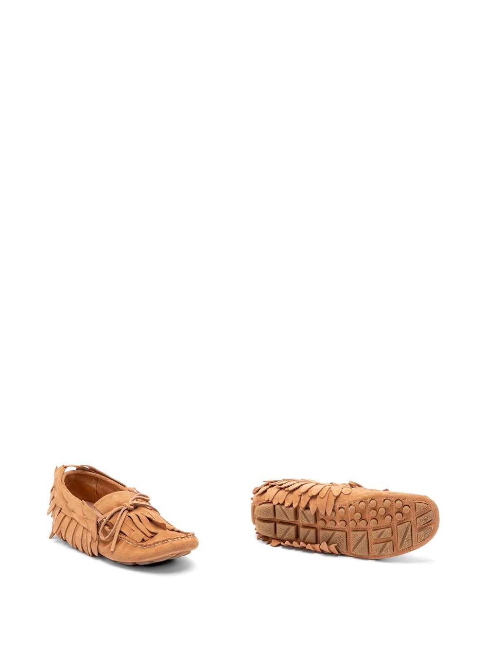 Alberta Ferretti fringe-trimmed bow-detail loafers Bruin
