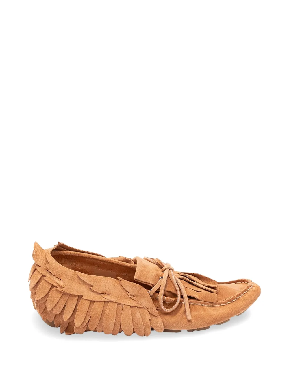 Alberta Ferretti fringe-trimmed bow-detail loafers - Marrone