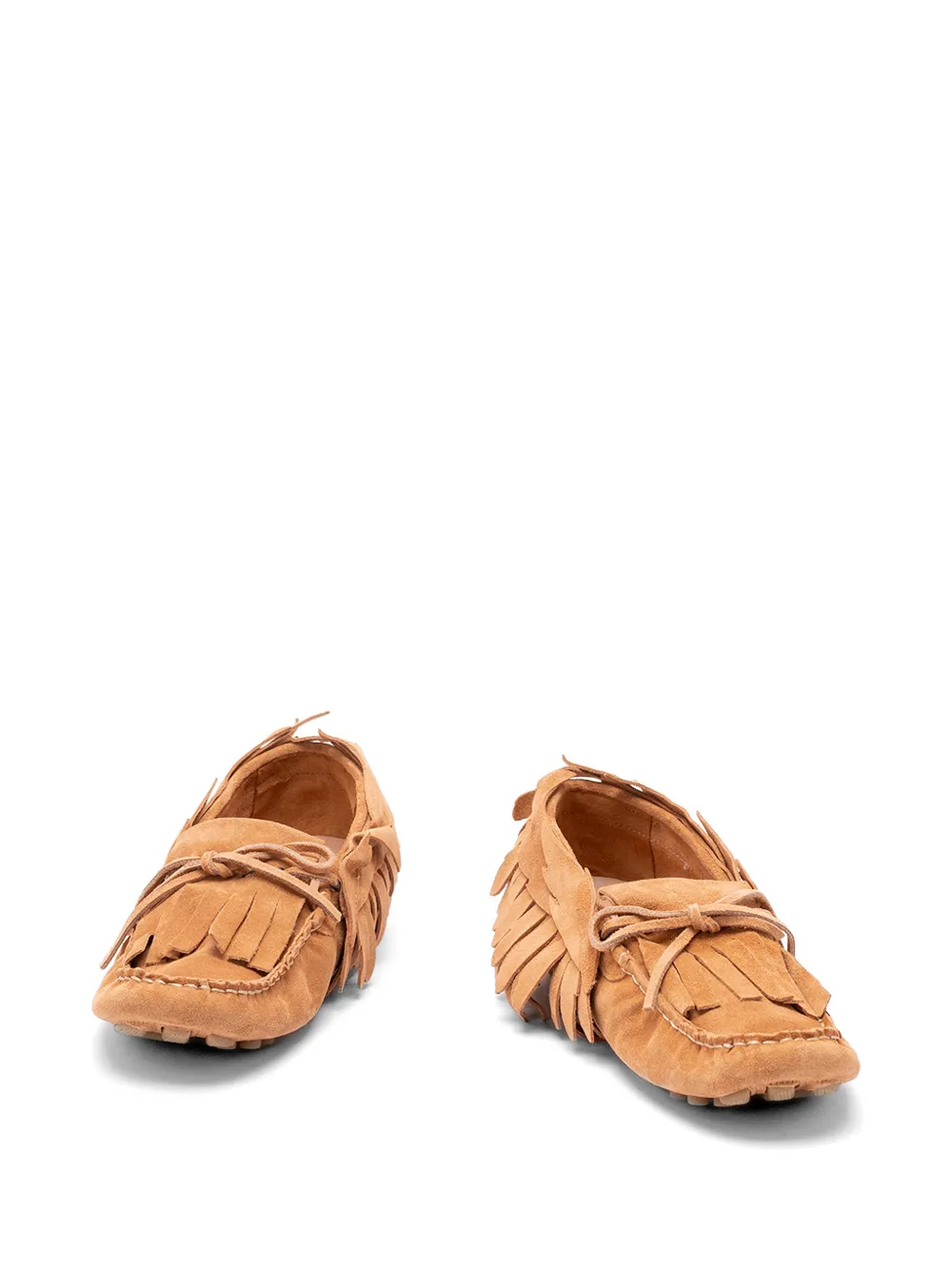 Alberta Ferretti fringe-trimmed bow-detail loafers Bruin