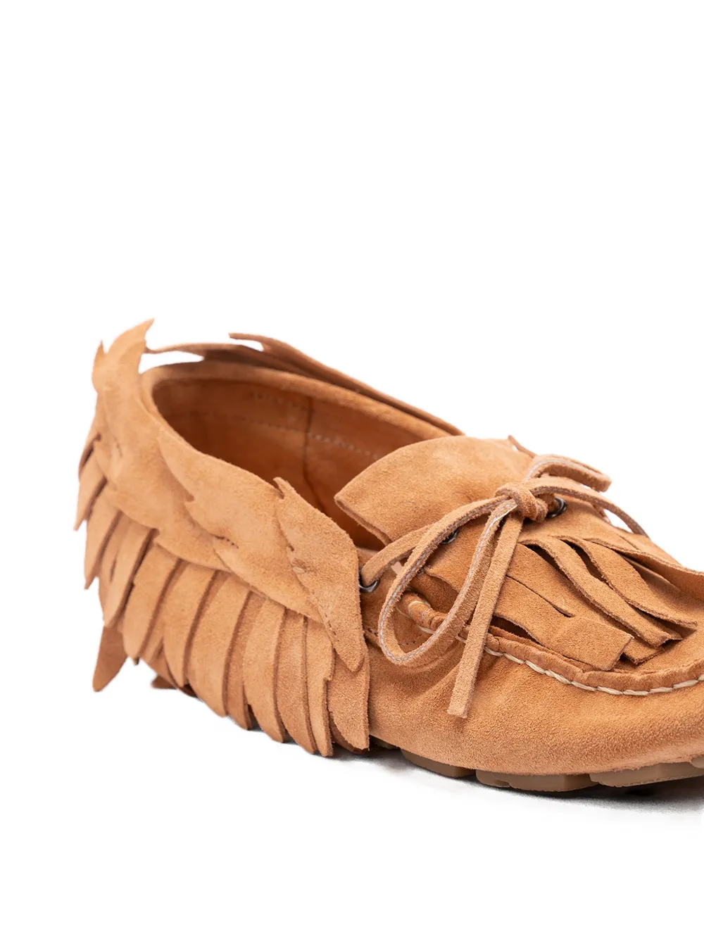 Alberta Ferretti fringe-trimmed bow-detail loafers Bruin