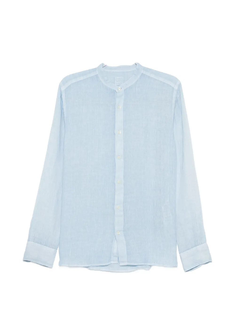120% Lino mandarin-collar shirt - Blu