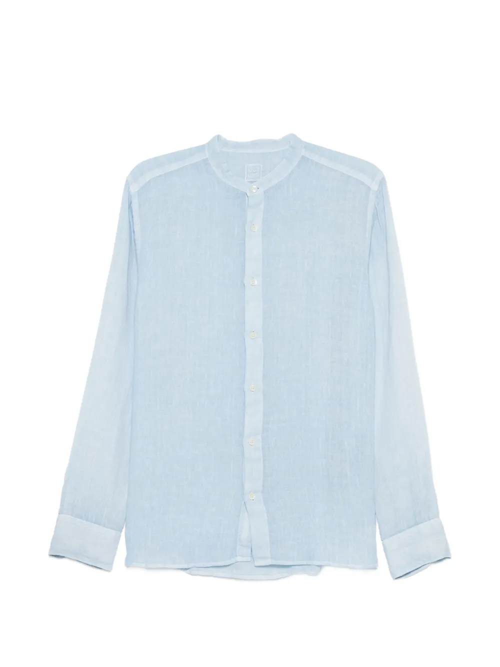 120% Lino mandarin-collar shirt - Blu