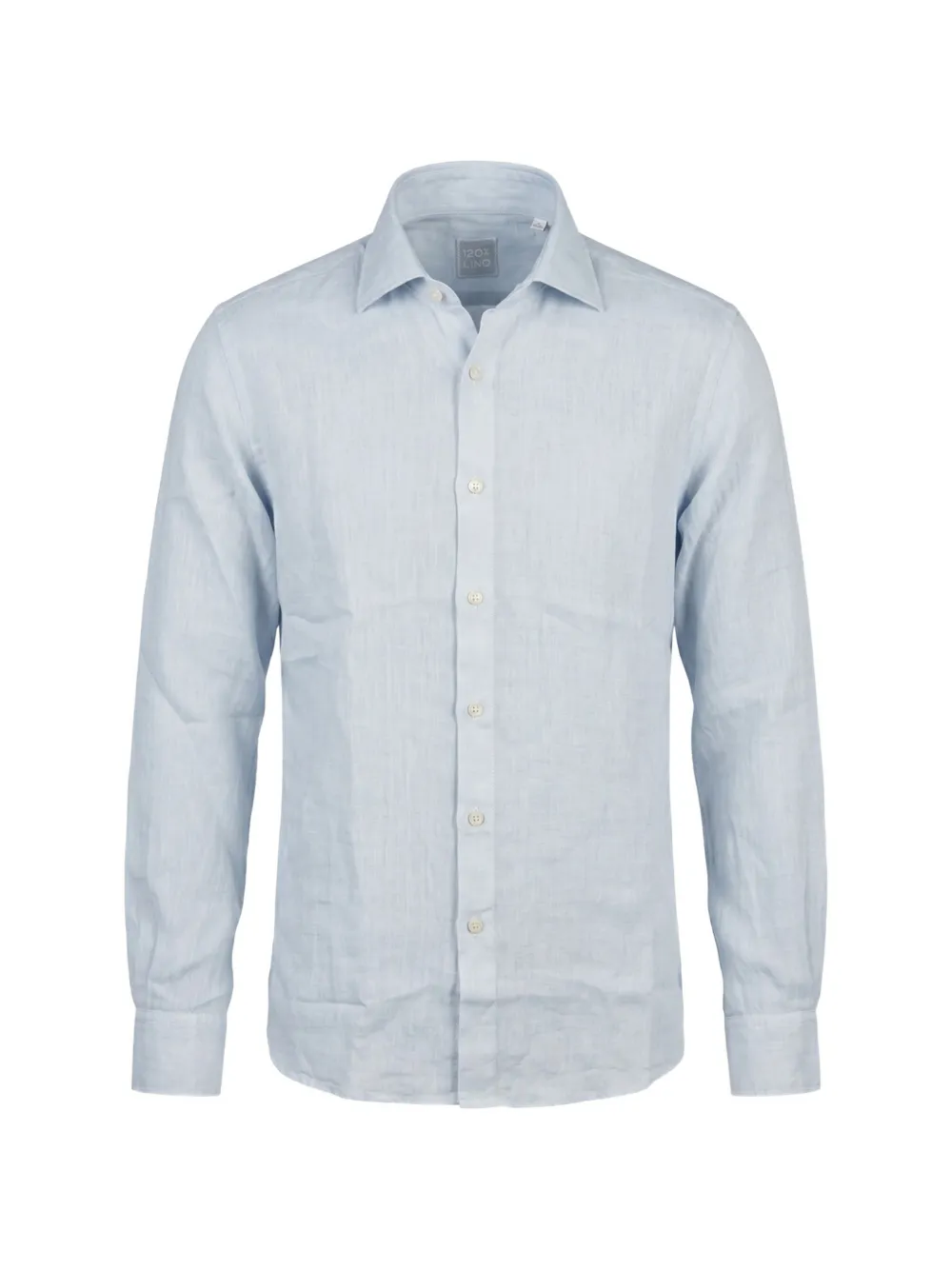 120% Lino long-sleeve linen shirt - Blu