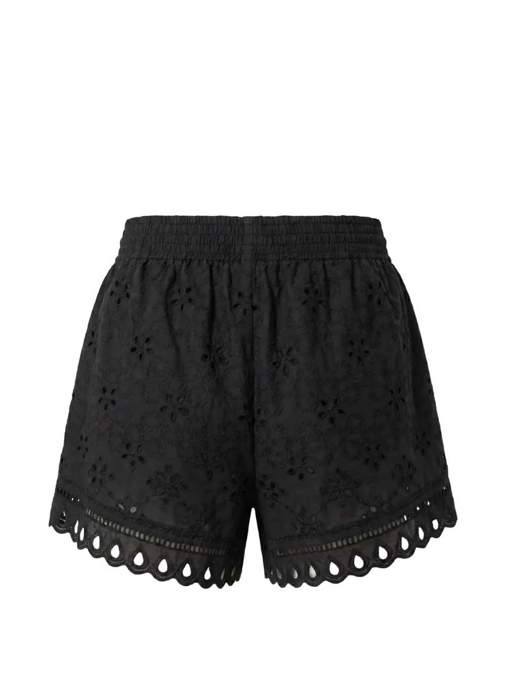 Ermanno Scervino Broderie anglaise shorts met gewelfde afwerking Zwart