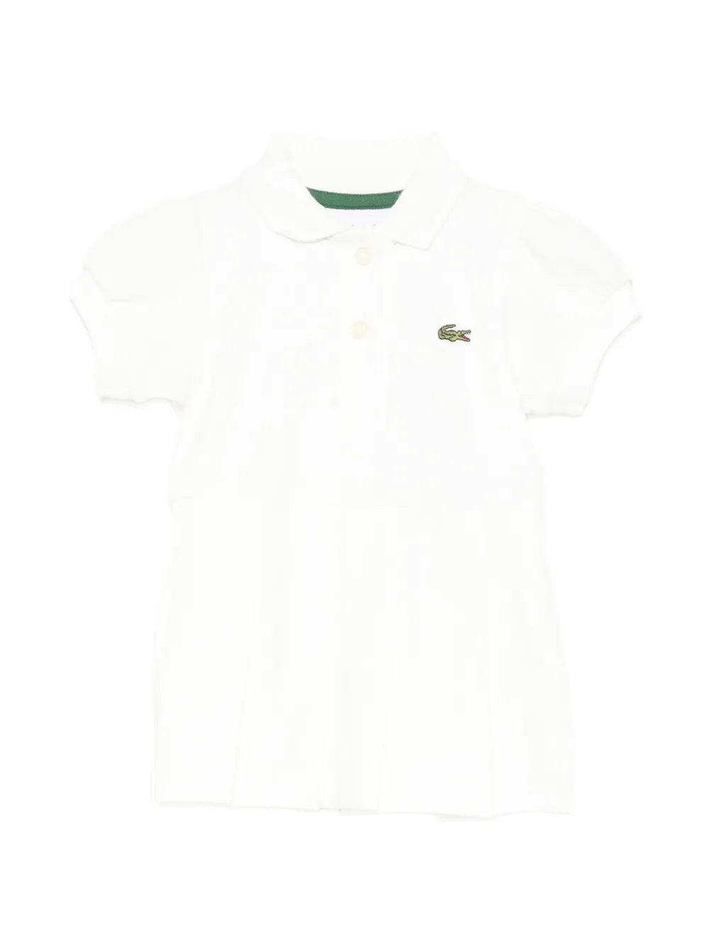 Lacoste logo-patch pleated dress - Weiß