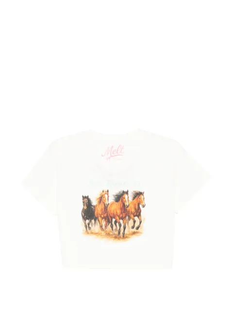 Melt horse-print cropped T-shirt