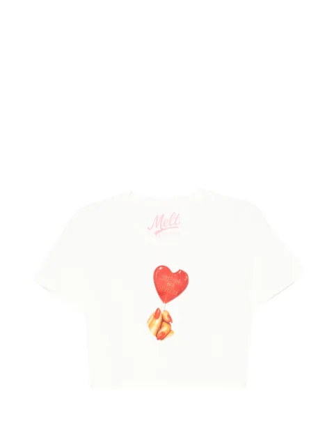 Melt graphic-print cropped T-shirt