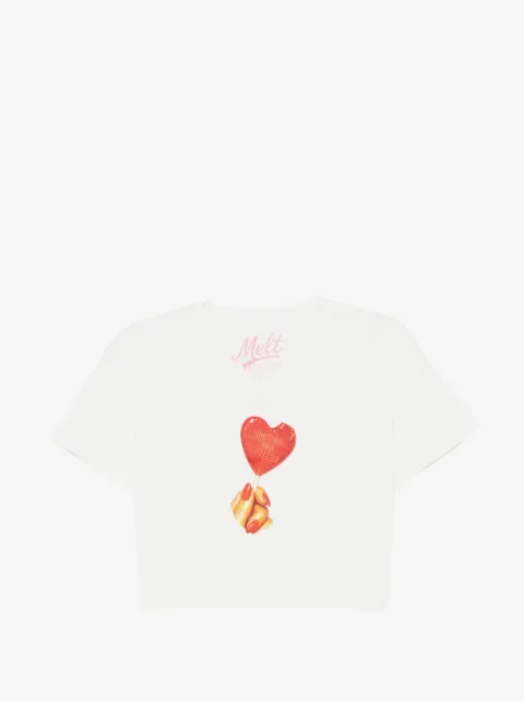 Melt グラフィック クロップド Tシャツ