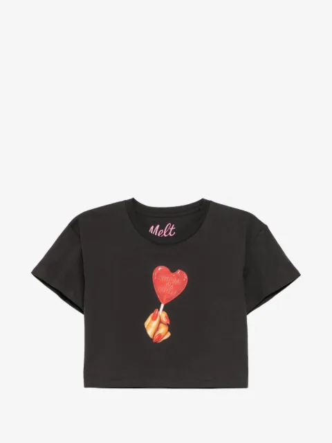 Melt グラフィック クロップド Tシャツ