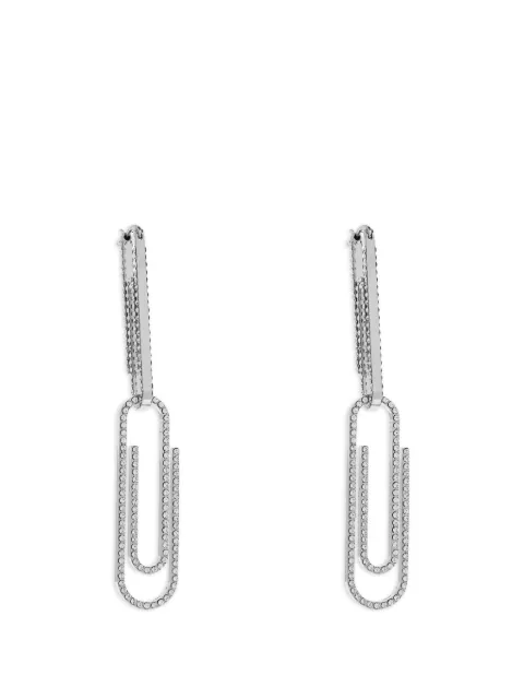 Off-White crystal-embellished paperclip earrings