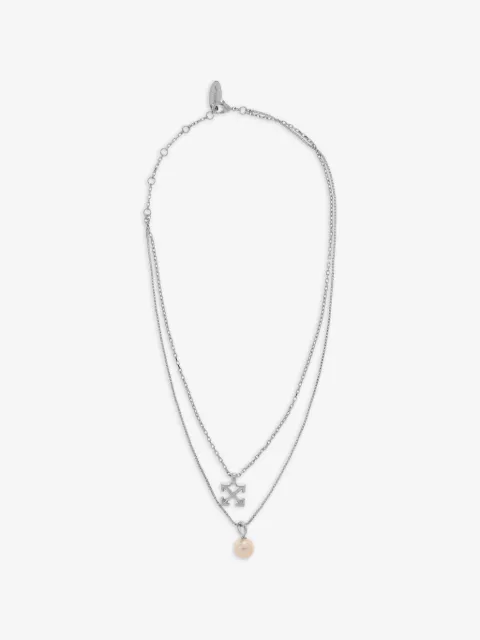 Off-White Arrows faux-pearl necklace