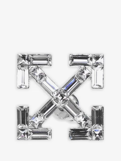 Off-White arete con detalles de cristal