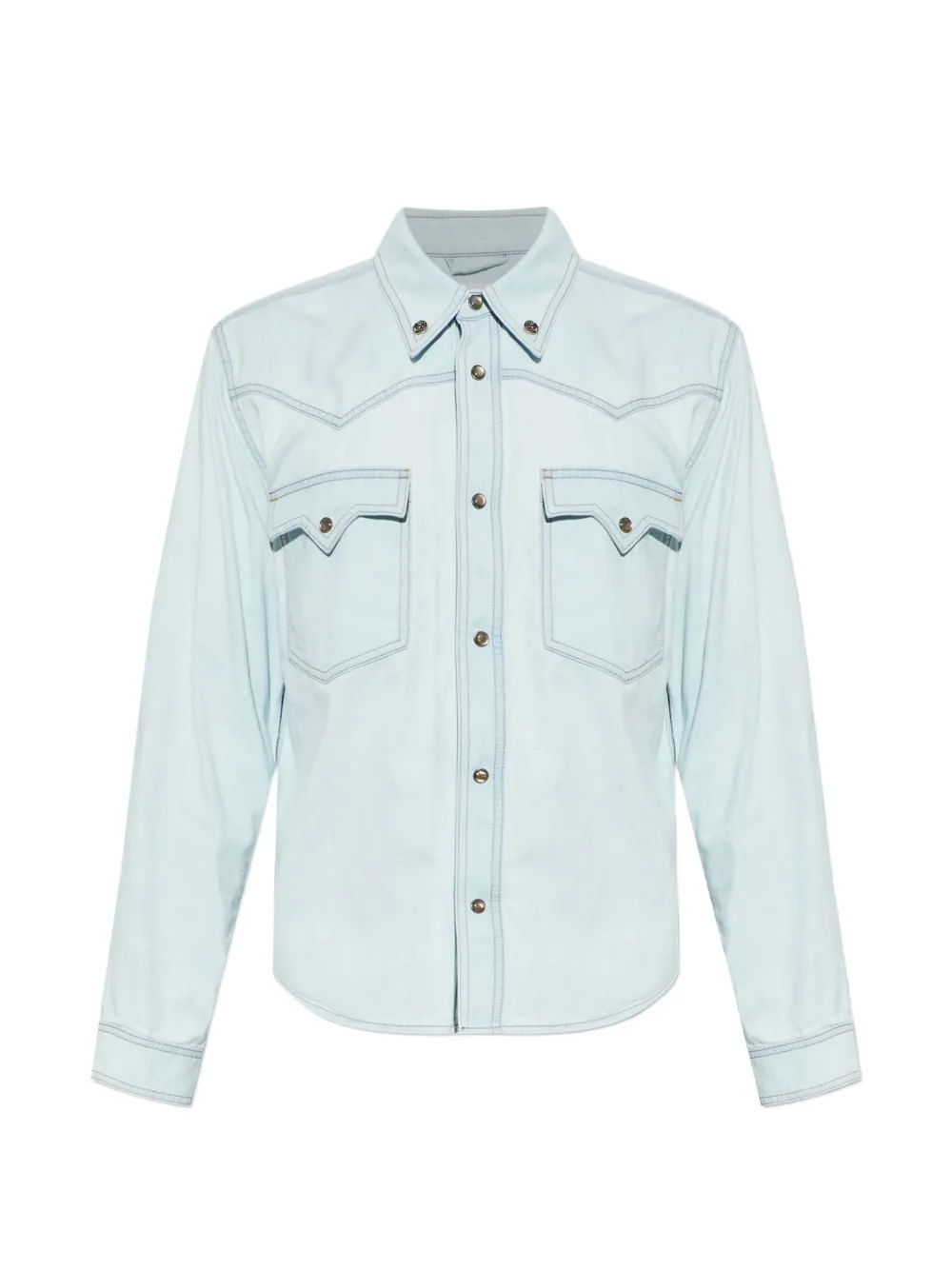 Versace western-style button-down denim shirt - Blau