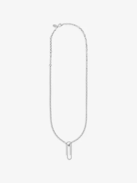 Off-White paperclip-pendant cable-link necklace