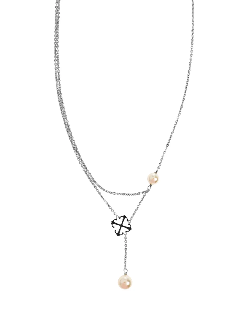  Off-white Collar Con Doble Capa - Plateado 