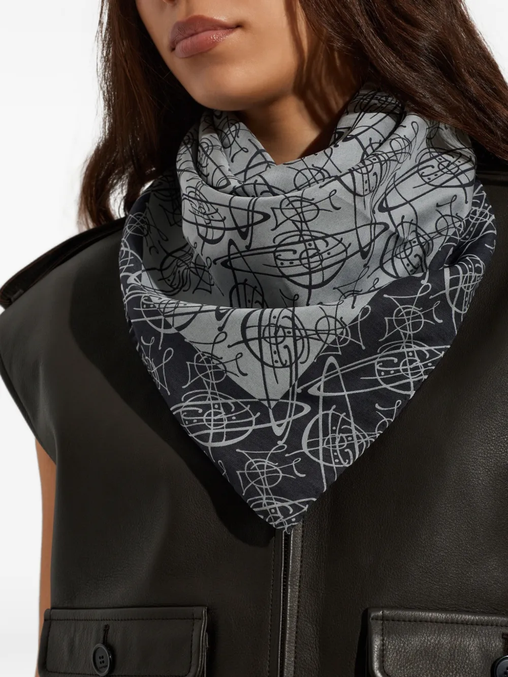 Vivienne Westwood Orb sjaal met monogram Grijs