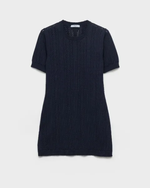 Prada openwork cotton mini-dress