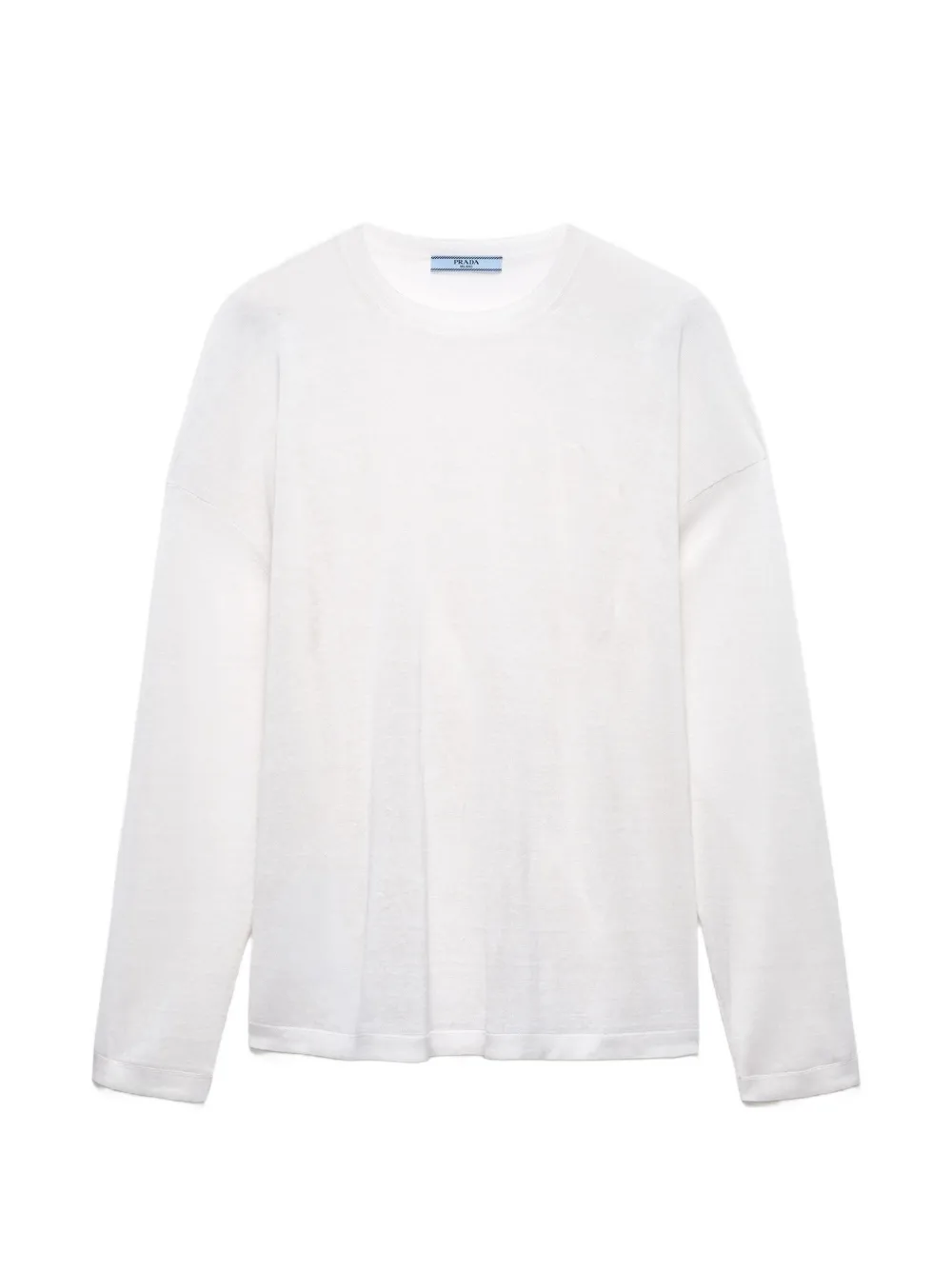 Prada long-sleeved linen T-shirt - Bianco