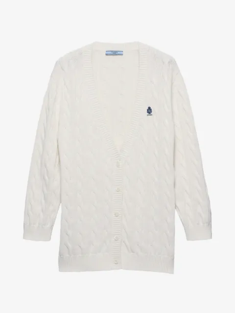 Prada cable-knit cotton cardigan