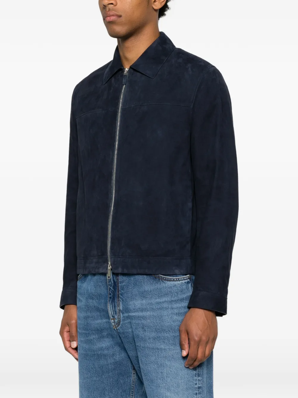 Zegna Suède jack Blauw