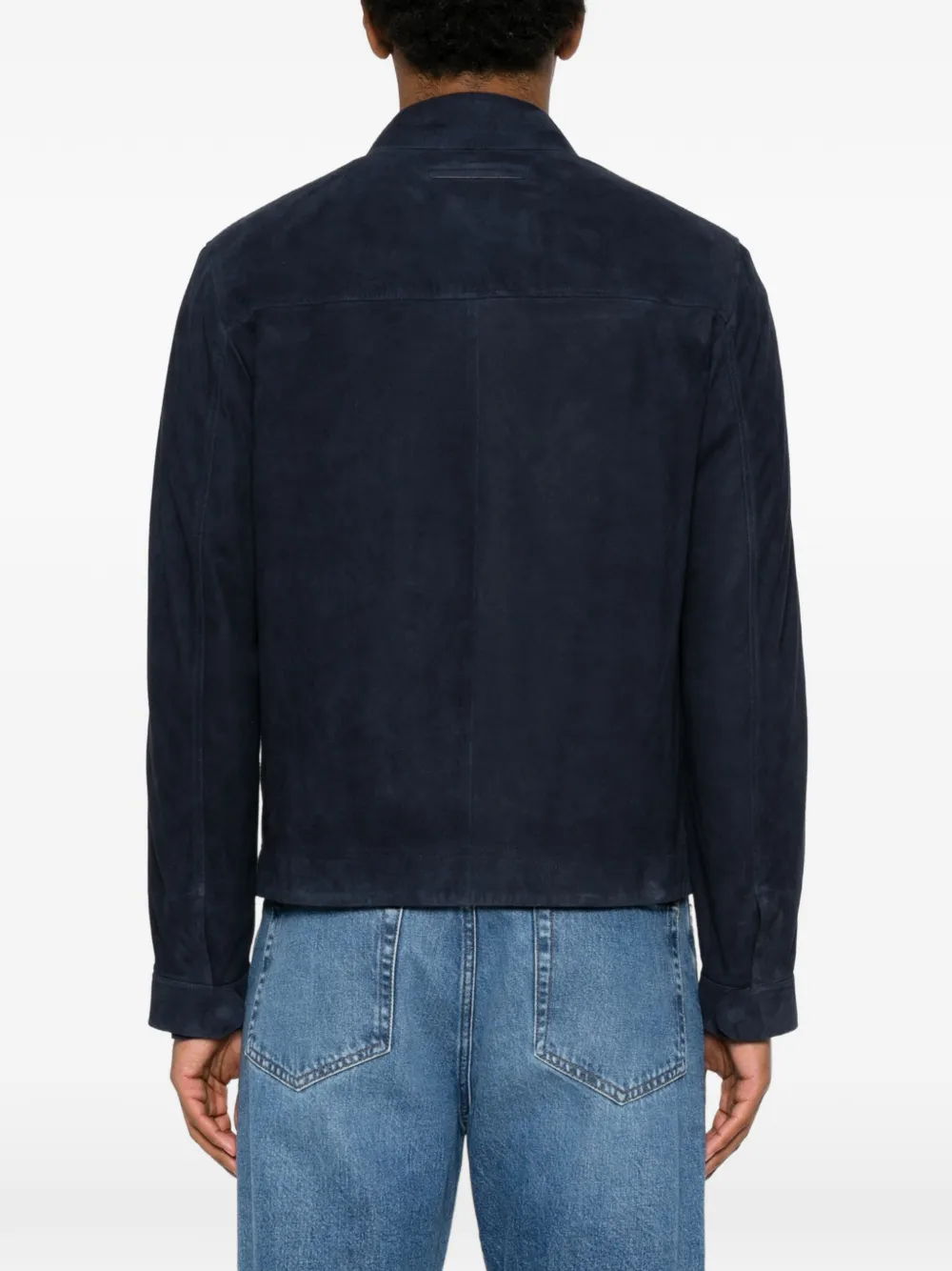 Zegna Suède jack Blauw