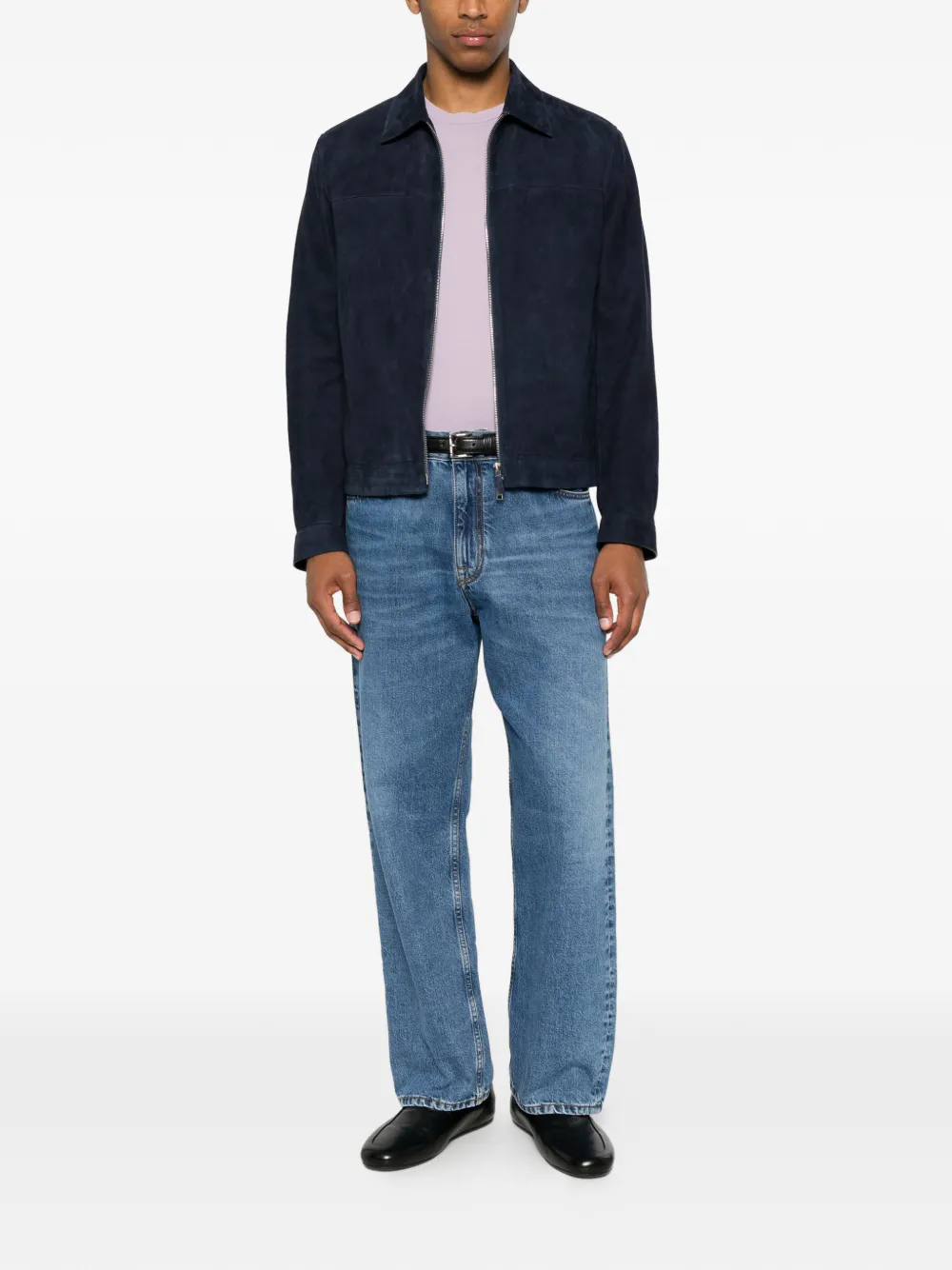Zegna Suède jack Blauw