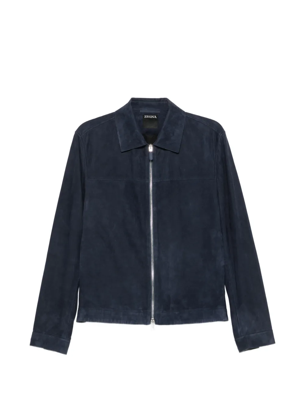 Zegna suede zip-up jacket - Blu