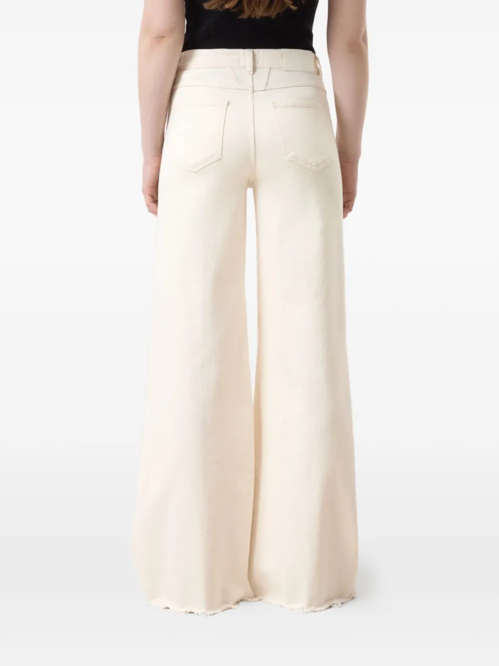 Closed Flared denim jeans met franje Beige