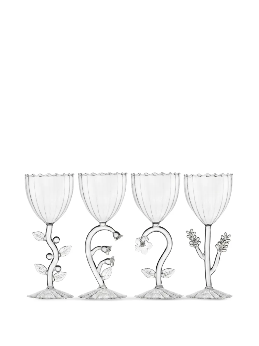 Ichendorf Milano Botanica floral-stem wine glasses (set of four) - Bianco