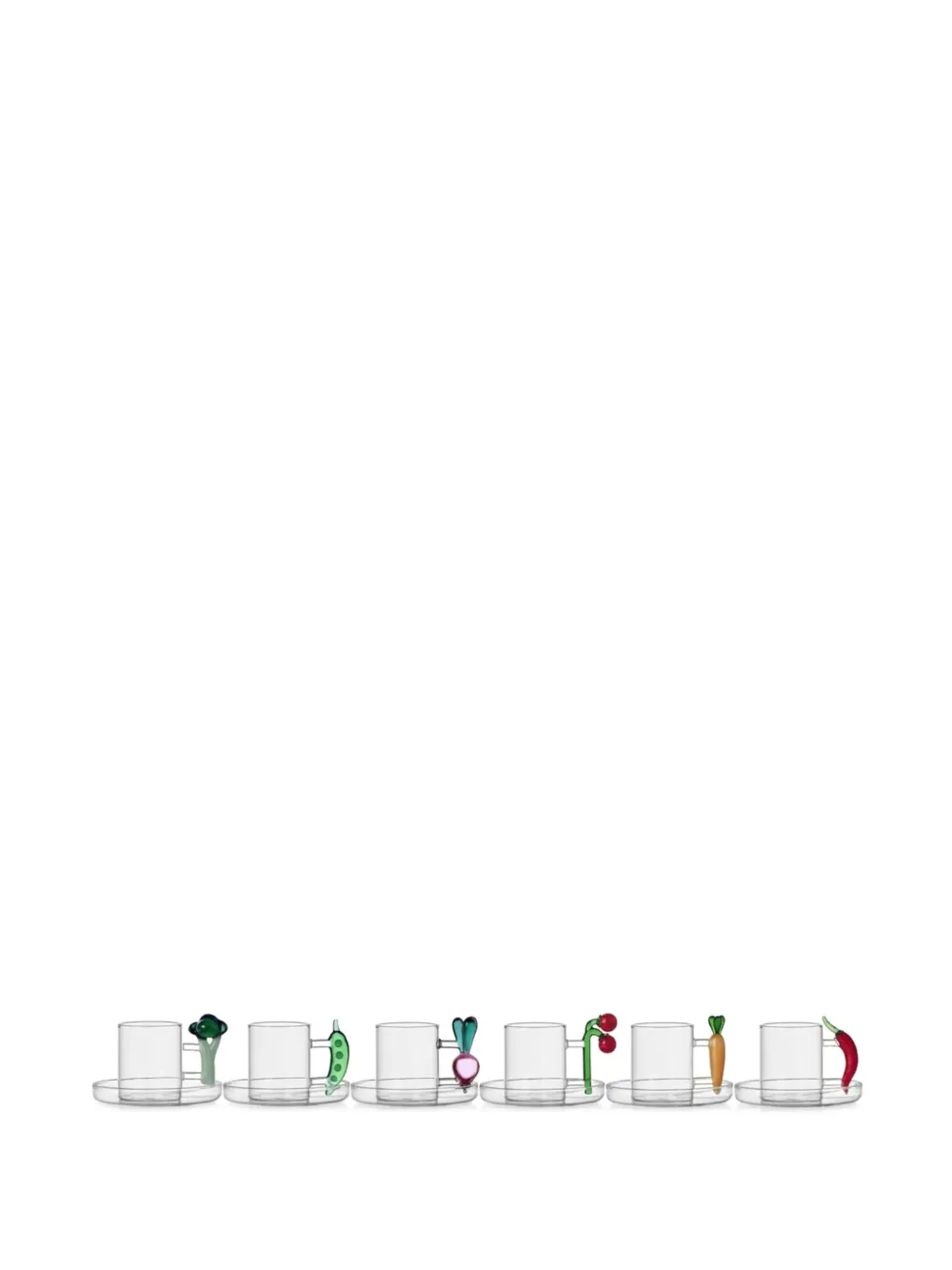 Ichendorf Milano Vegetables glass coffee cup (set of six) - Multicolore
