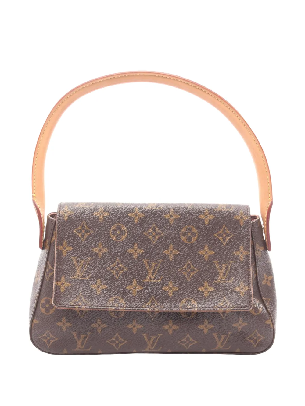 Pre-owned Louis Vuitton 2002 Monogram Mini Looping Shoulder Bag In Brown